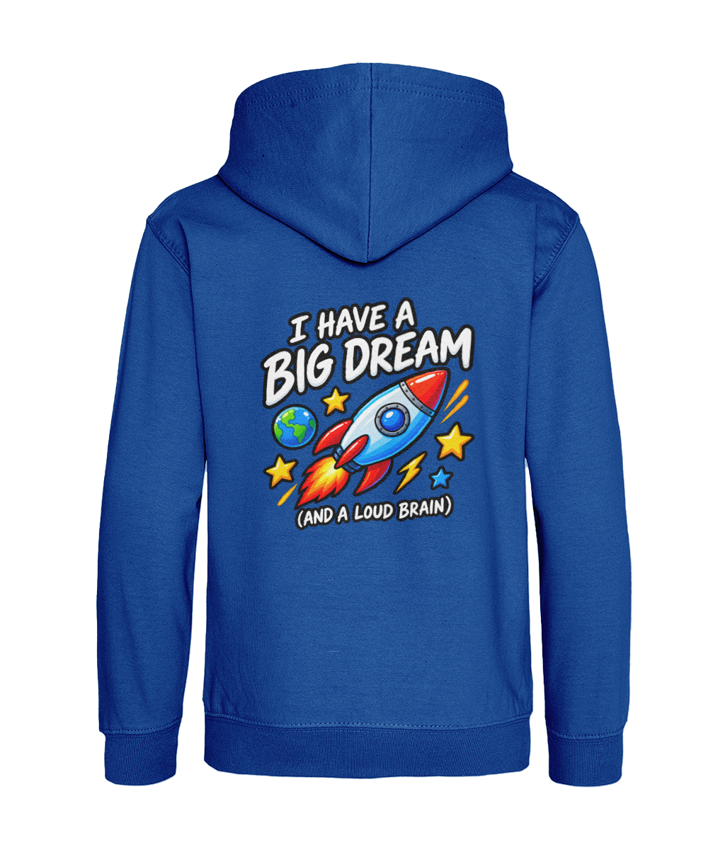 I Have a Big Dream (and a Loud Brain) – Royal Blue – back