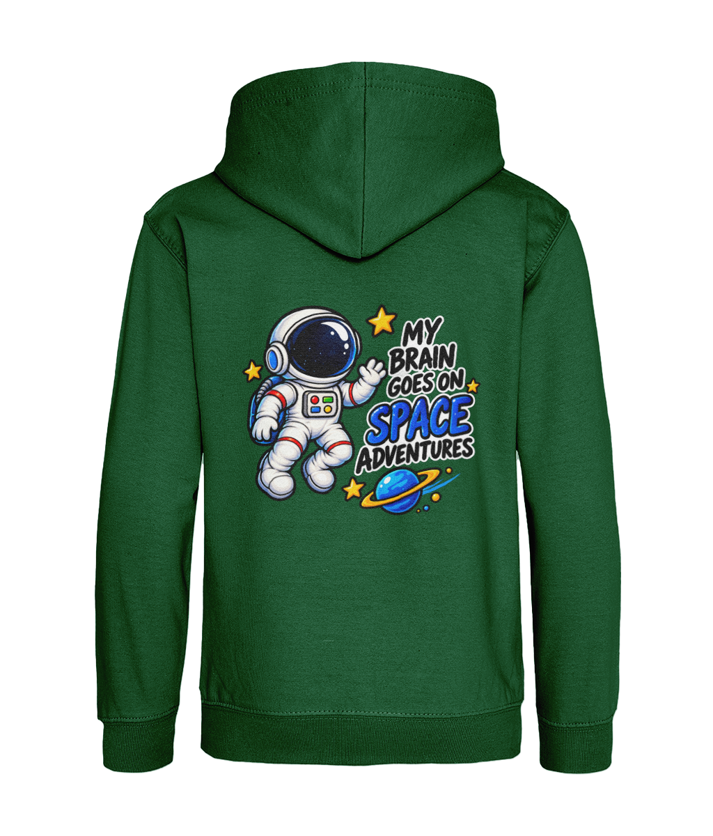 My Brain Goes on Space Adventures – Bottle Green – back