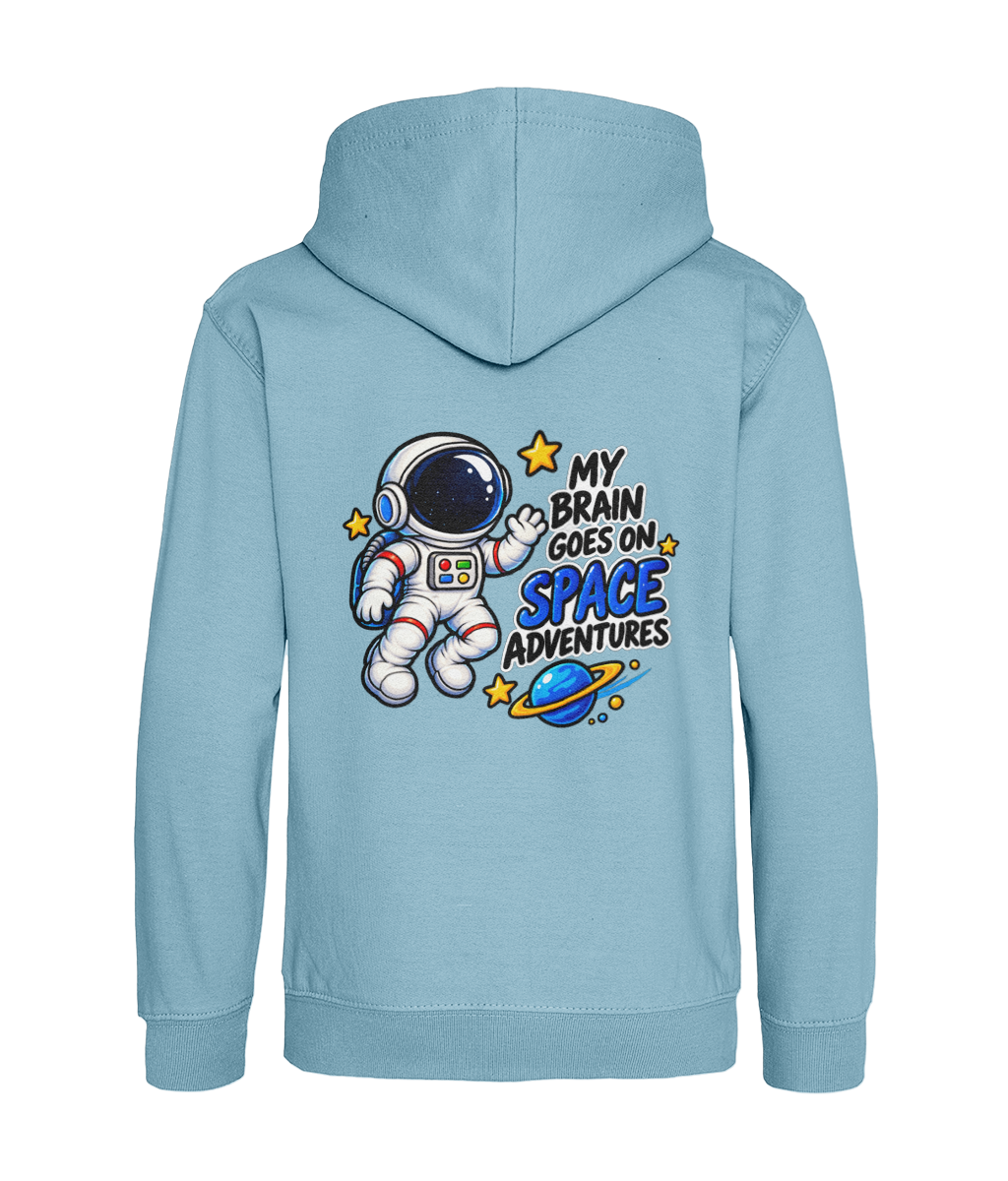 My Brain Goes on Space Adventures – Ice Blue – back