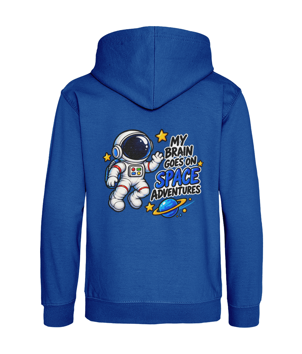 My Brain Goes on Space Adventures – Royal Blue – back