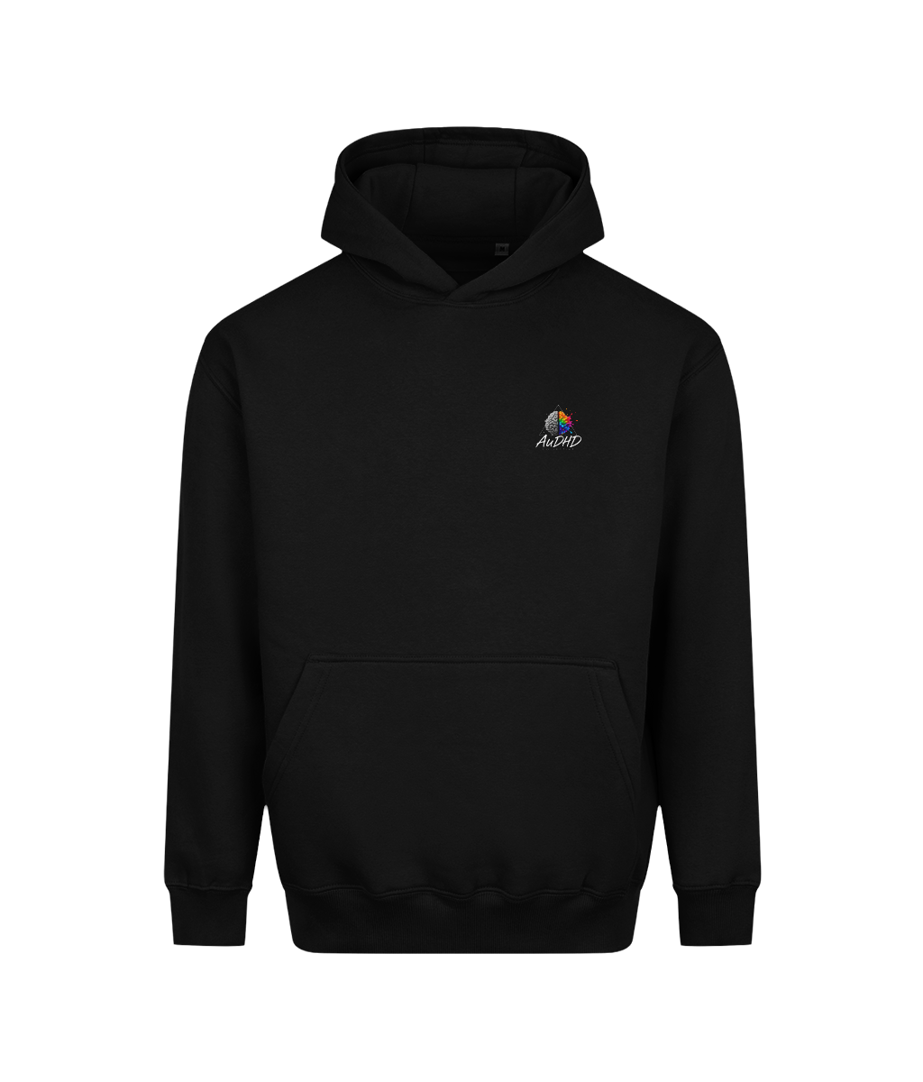 Brain Full of Windows | Teen Boys Vision Heavyweight Hoodie, Deep Black, DTF front