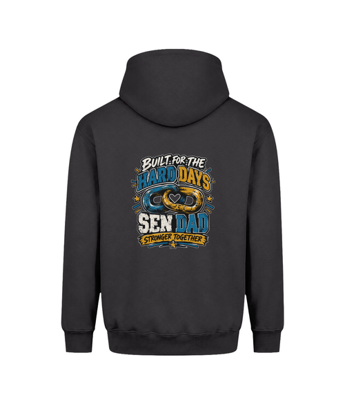 Built for the Hard Days – SEN Dad Hoodie, Solid Charcoal, DTF back