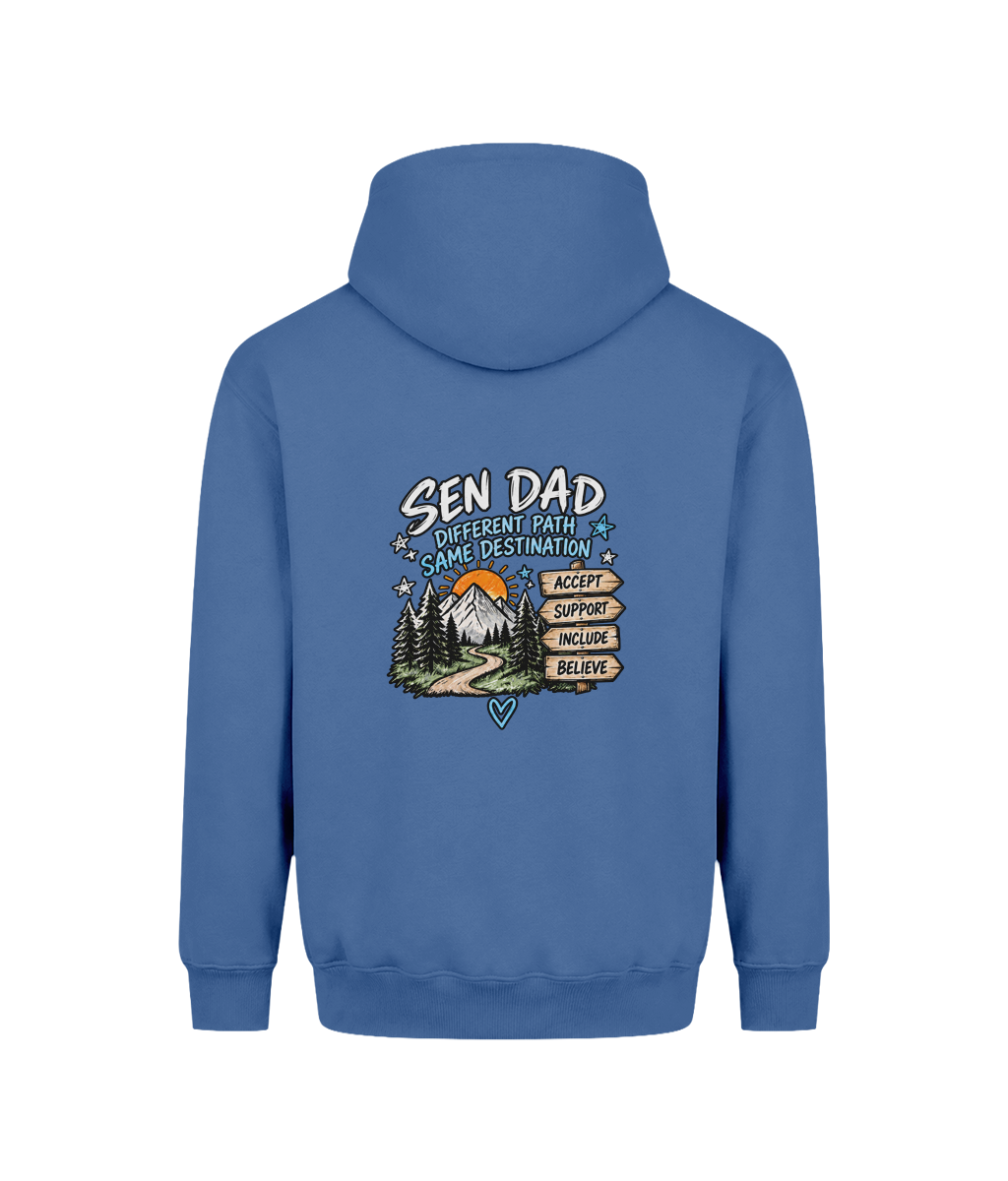 Different Path, Same Destination – SEN Dad Hoodie, Atlantic Blue, DTF back