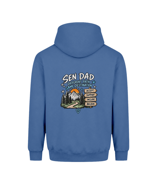 Different Path, Same Destination – SEN Dad Hoodie, Atlantic Blue, DTF back