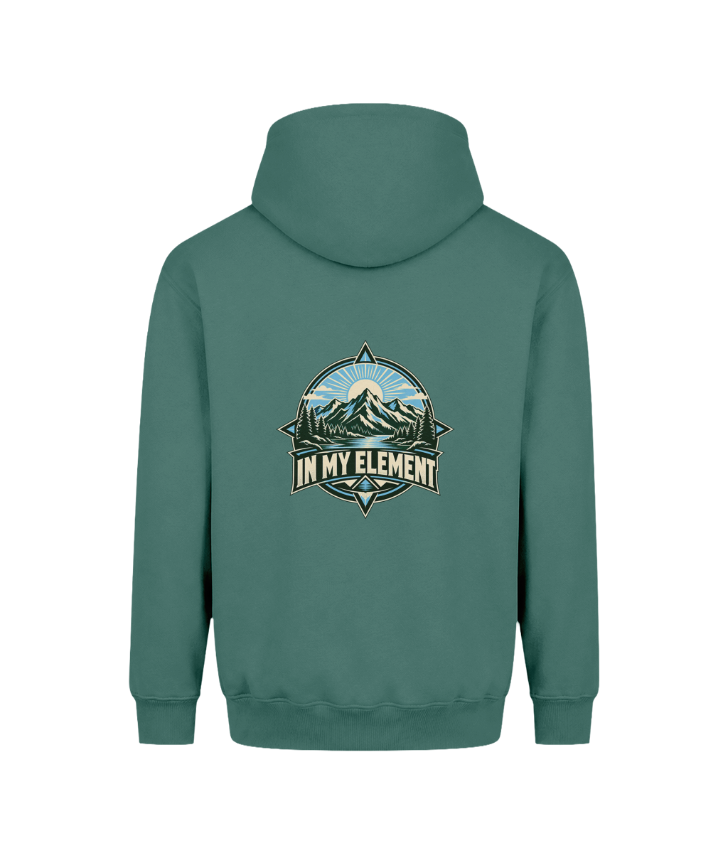 In My Element | Teen Boys Vision Heavyweight Hoodie, Moss Green, DTF back