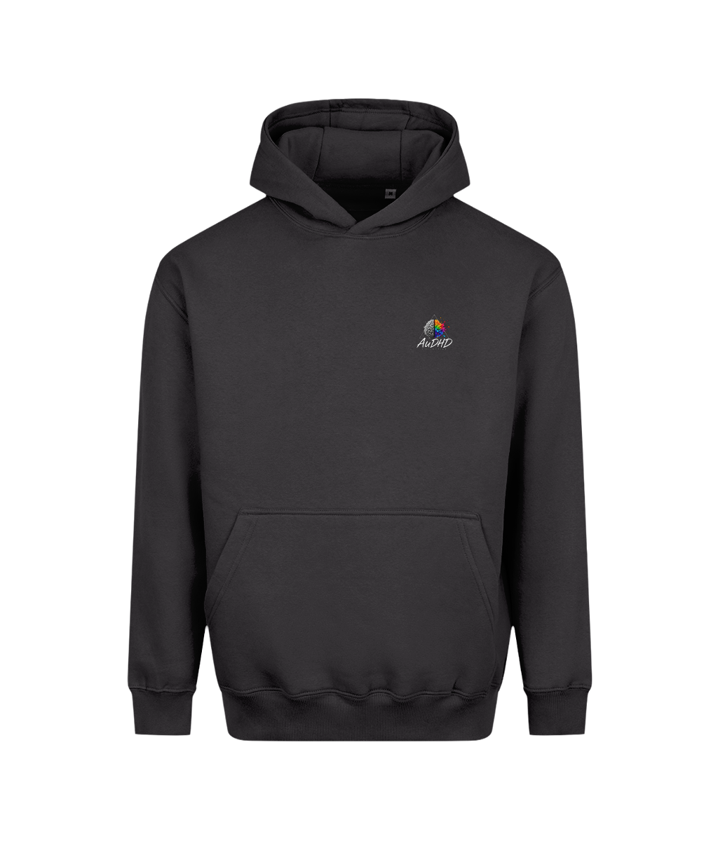 More Than One Mode | Teen Boys Vision Heavyweight Hoodie, Solid Charcoal, DTF front