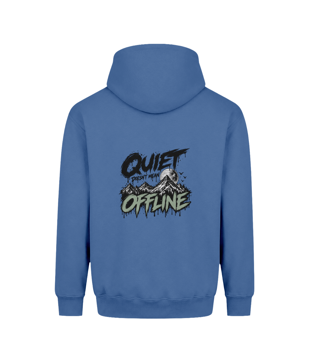 Quiet Doesn’t Mean Offline | Teen Boys Vision Heavyweight Hoodie, Atlantic Blue, DTF back
