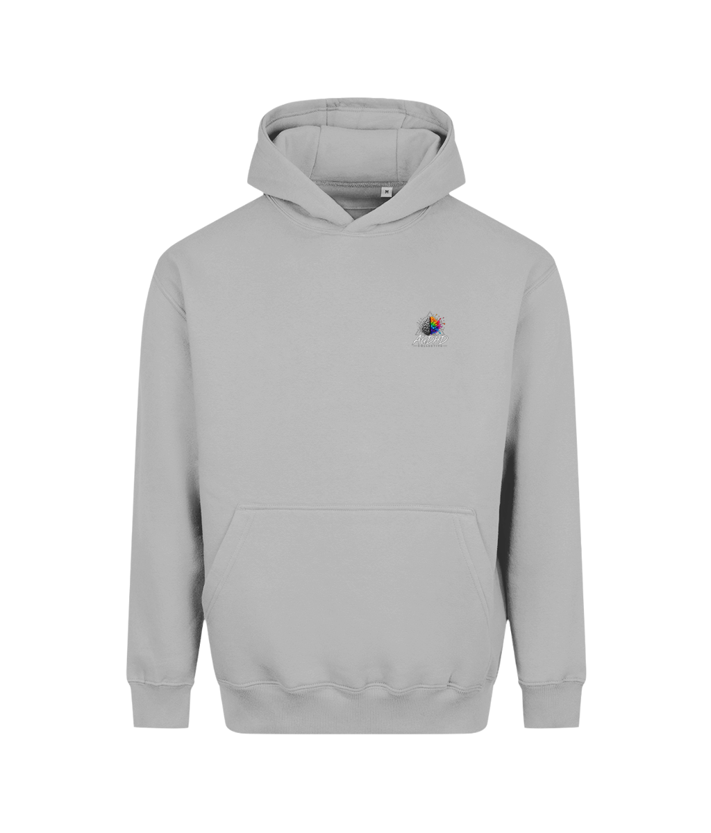 Quiet Mode On | Teen Boys Vision Heavyweight Hoodie, Heather Grey, DTF front