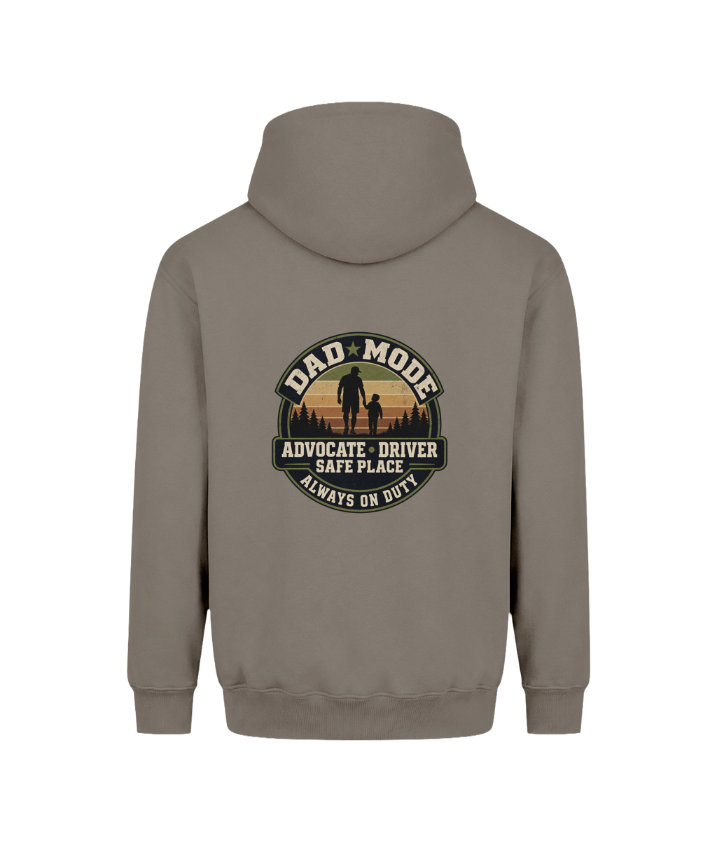 Dad Mode – SEN Dad Hoodie (Design 1), Natural Clay, back design