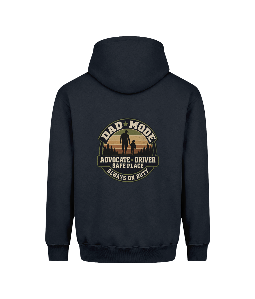 Dad Mode – SEN Dad Hoodie (Design 1), New French Navy, back design
