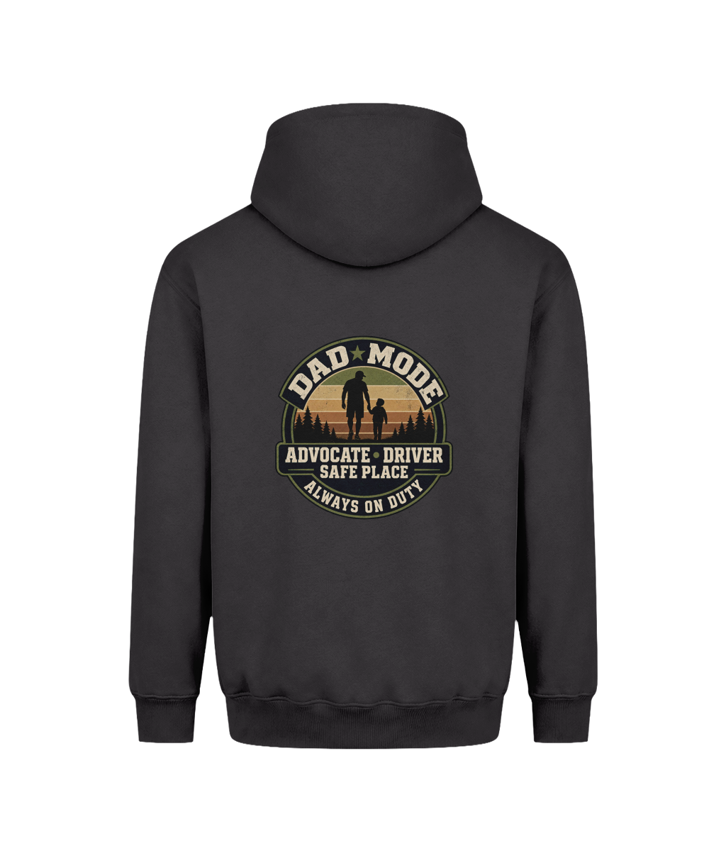 Dad Mode – SEN Dad Hoodie (Design 1), Solid Charcoal, back design
