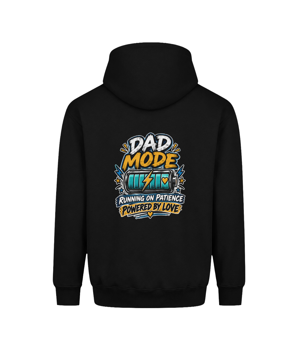 Dad Mode – SEN Dad Hoodie (Design 2), Deep Black, back design