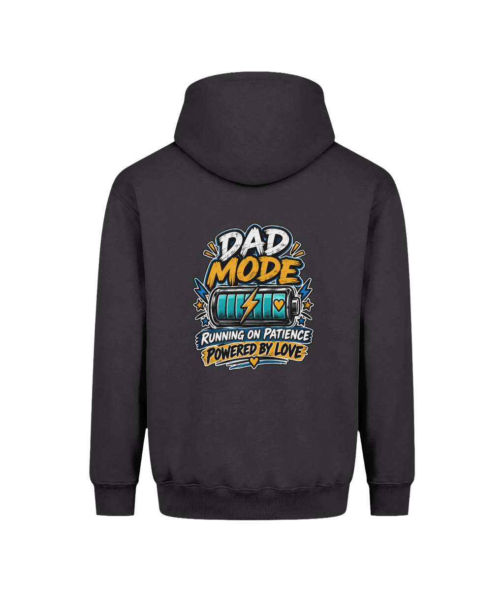 Dad Mode – SEN Dad Hoodie (Design 2), Solid Charcoal, back design