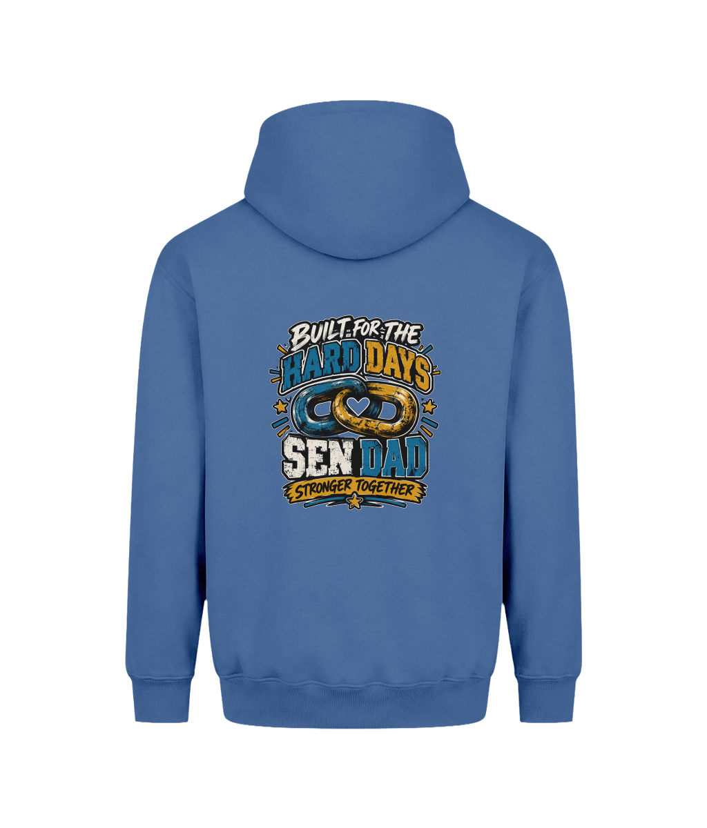 Built for the Hard Days – SEN Dad Hoodie, Atlantic Blue, back design