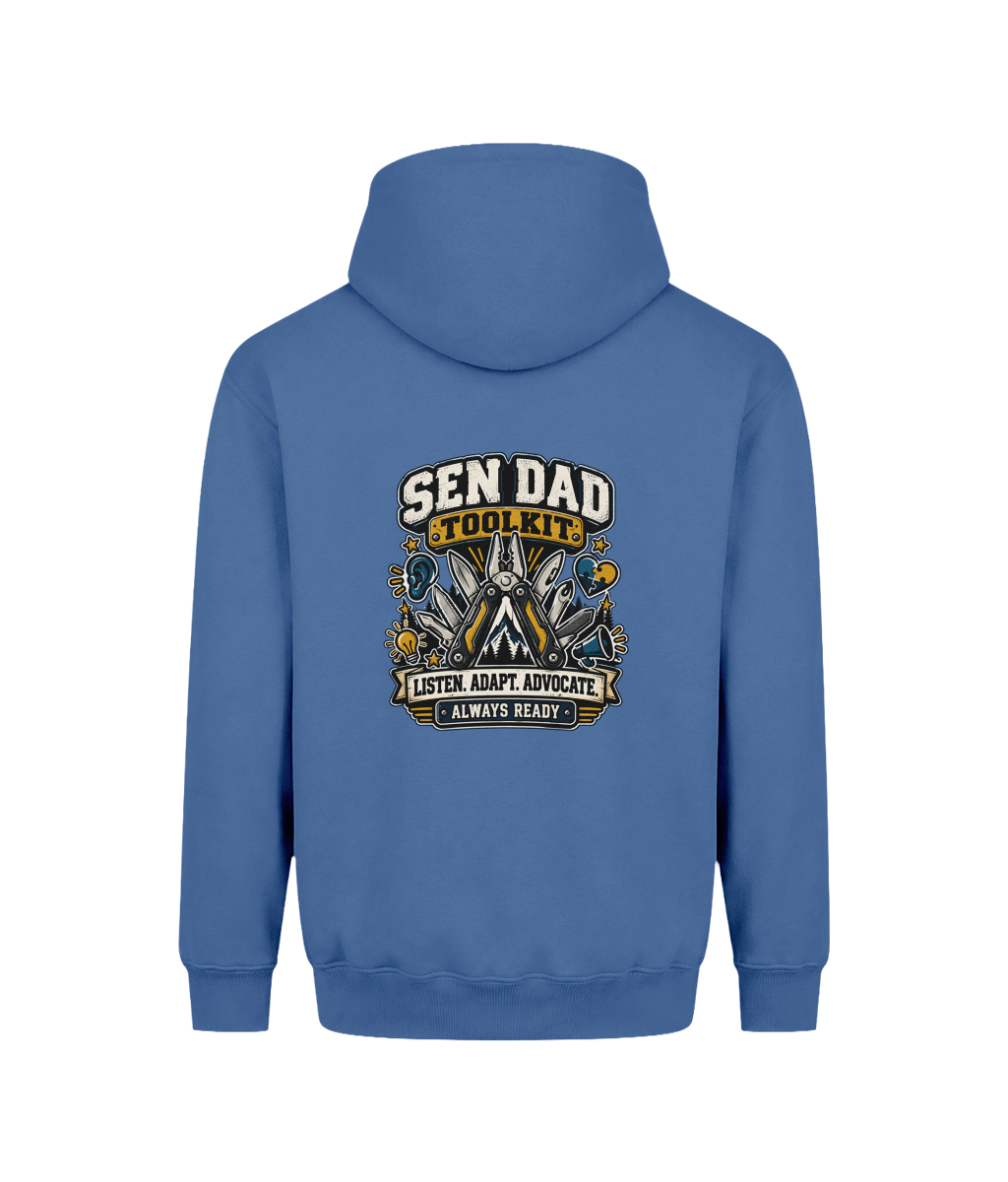 SEN Dad Toolkit – Heavyweight Hoodie, Atlantic Blue, back design