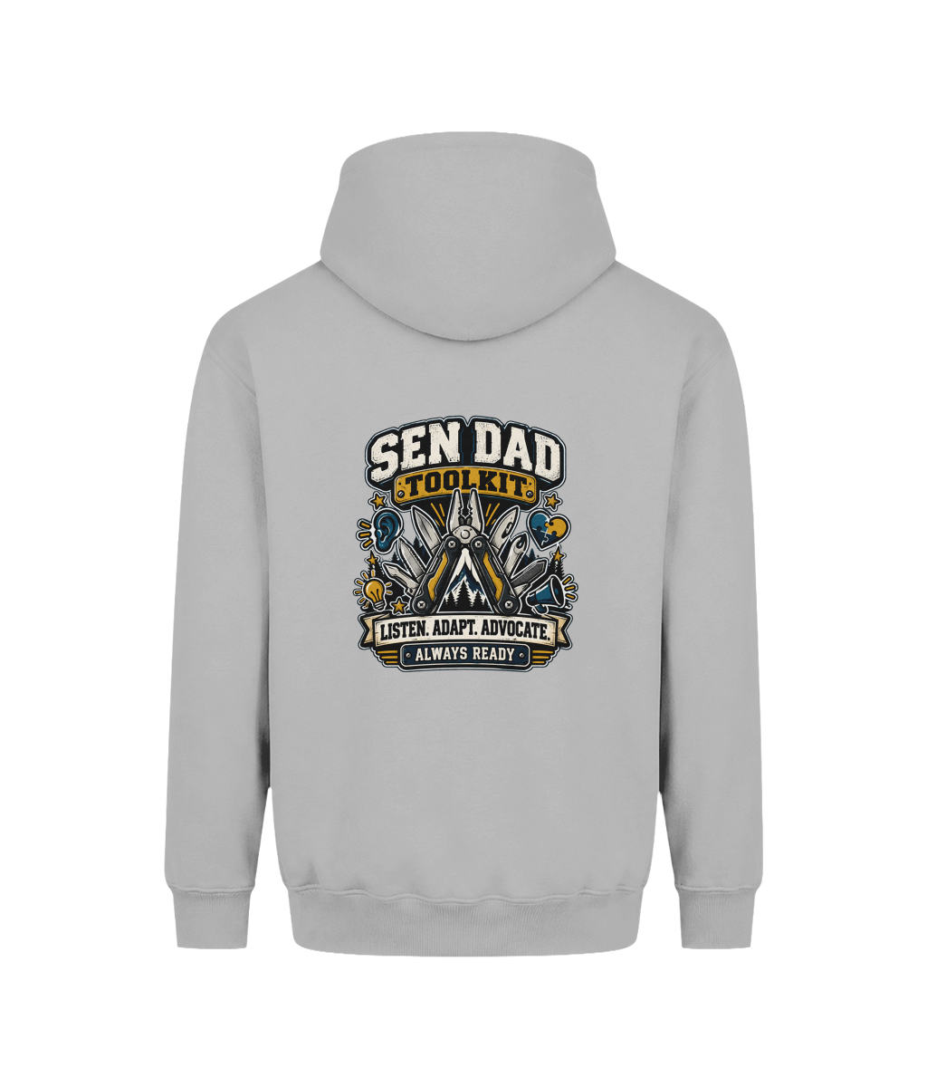SEN Dad Toolkit – Heavyweight Hoodie, Heather Grey, back design