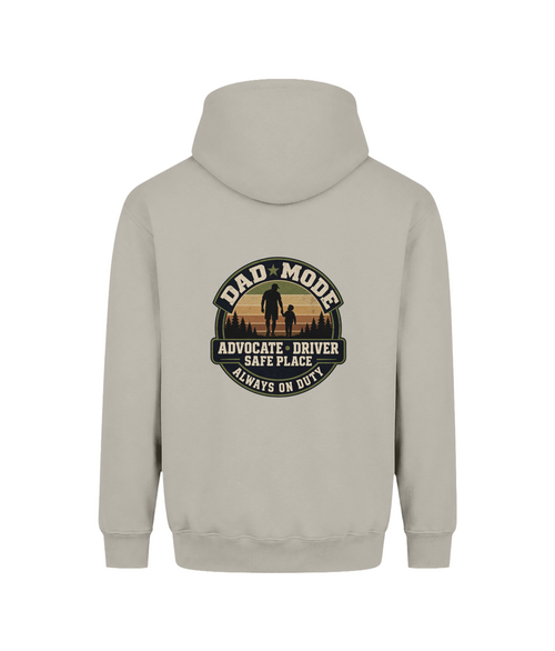 Dad Mode – SEN Dad Hoodie (Design 1), Natural Stone, DTF back