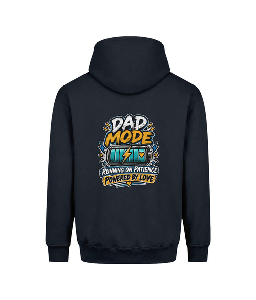 Dad Mode – SEN Dad Hoodie (Design 2), New French Navy, DTF back