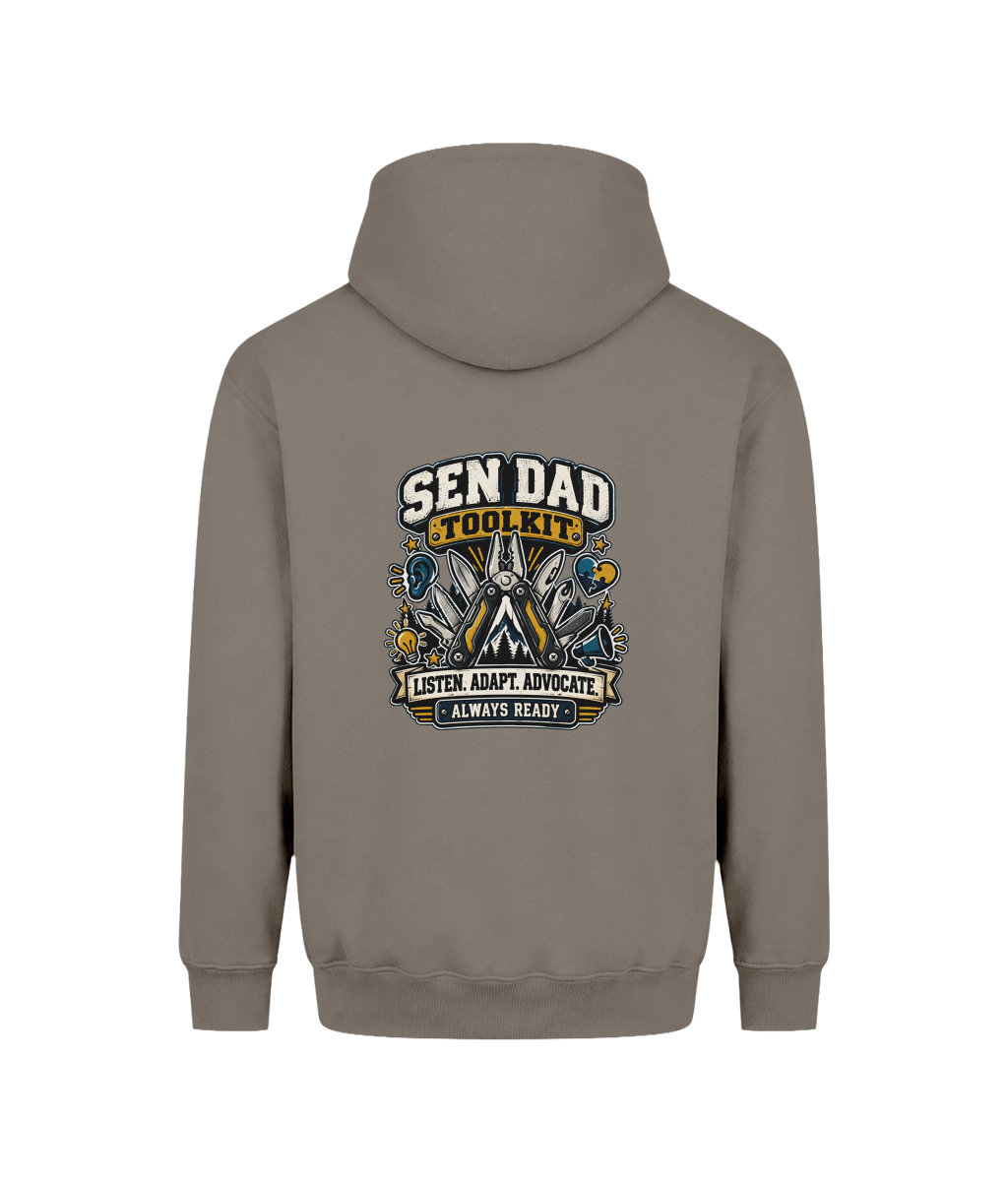 SEN Dad Toolkit – Heavyweight Hoodie, Natural Clay, DTF back