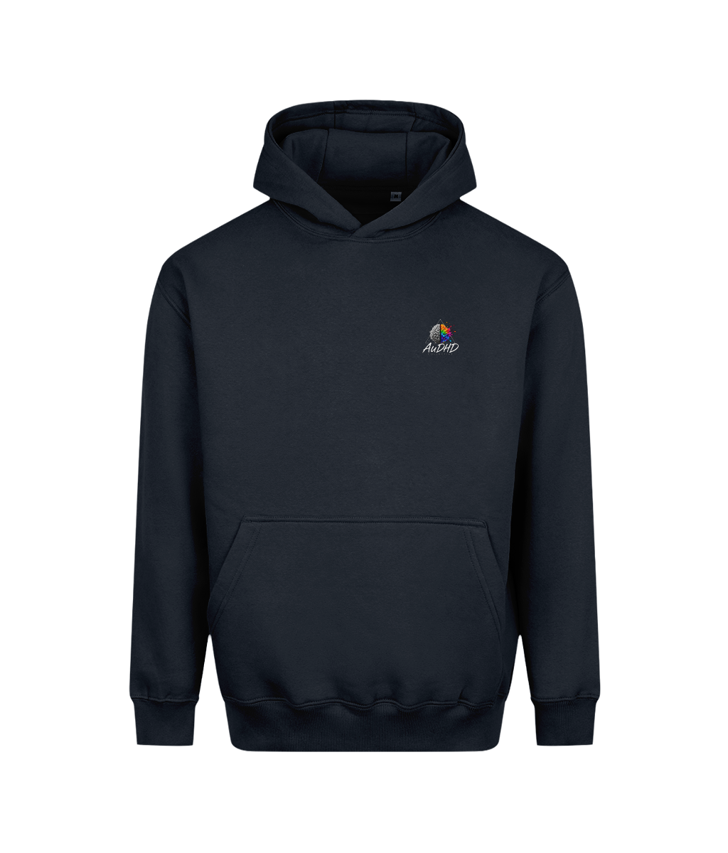 Thinking Hold Up | Teen Boys Vision Heavyweight Hoodie, New French Navy, DTF front